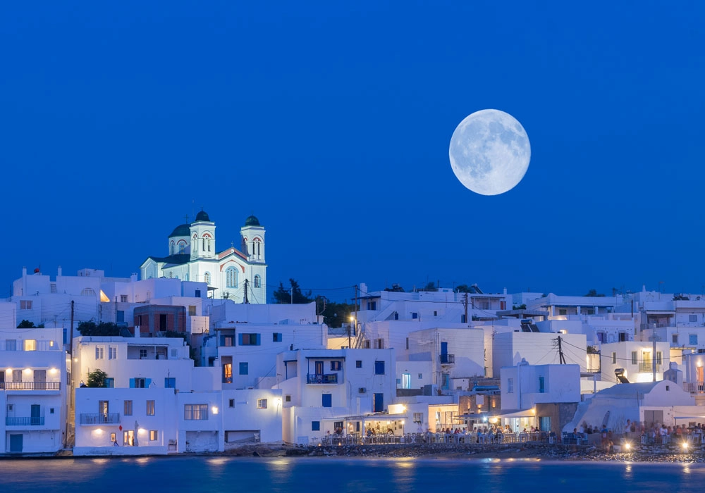 Πινακας σε καμβά FULL MOON OVER PAROS