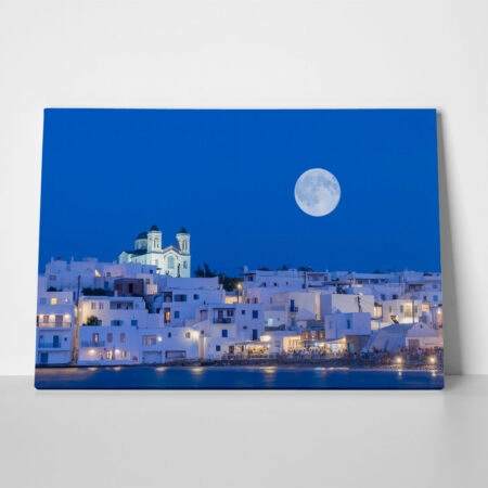 Πινακας σε καμβά FULL MOON OVER PAROS