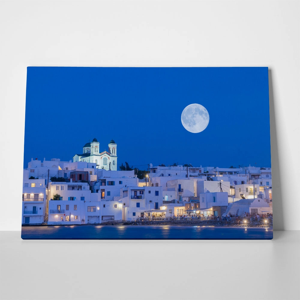 Πινακας σε καμβά FULL MOON OVER PAROS