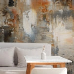 Αυτοκόλλητη Ταπετσαρία τοίχου GREY AND BROWN ABSTRACT ART