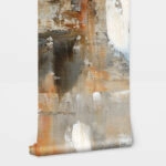 Αυτοκόλλητη Ταπετσαρία τοίχου GREY AND BROWN ABSTRACT ART