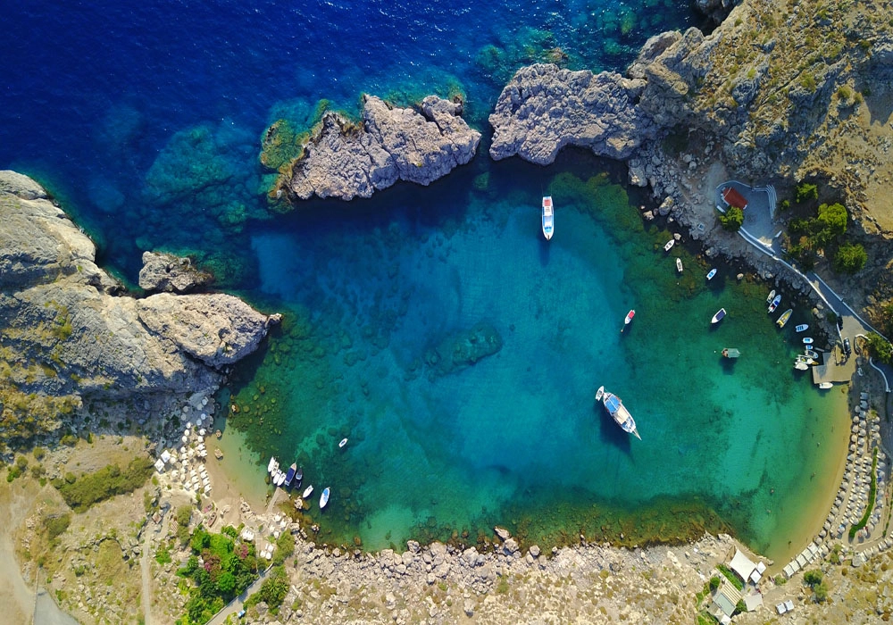 Πινακας σε καμβά LINDOS BEACH RHODES