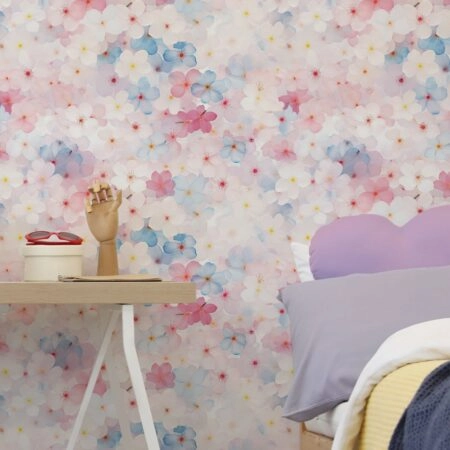 Αυτοκόλλητη Ταπετσαρία τοίχου PASTEL SAKURA FLOWERS - Floral - Λουλουδια Sticky 2