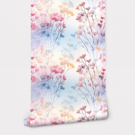 Αυτοκόλλητη Ταπετσαρία τοίχου PASTEL SPRING FLOWERS - Floral - Λουλουδια Sticky 2