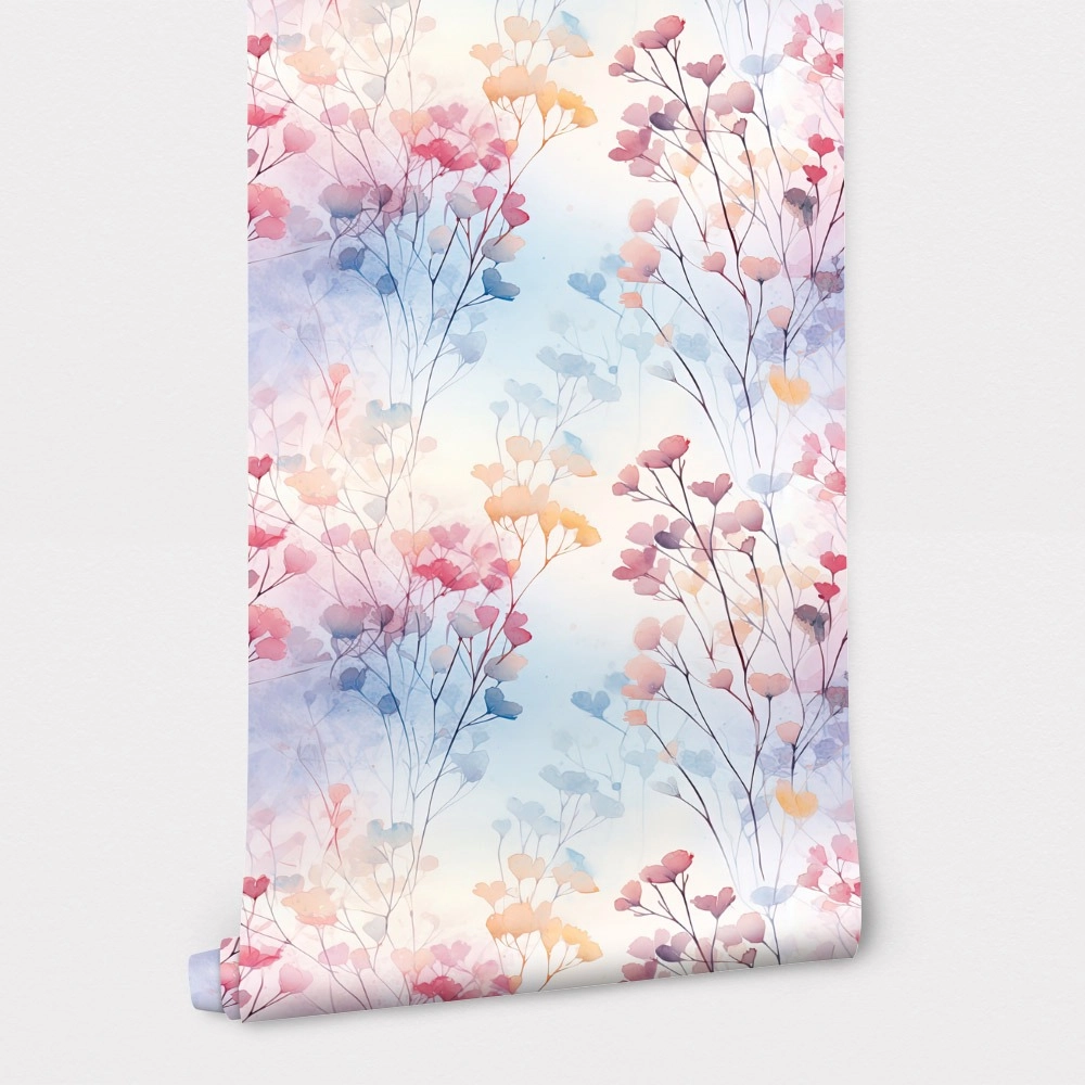 Αυτοκόλλητη Ταπετσαρία τοίχου PASTEL SPRING FLOWERS