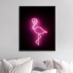 Πόστερ PINK FLAMINGO IN NEON