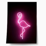Πόστερ PINK FLAMINGO IN NEON