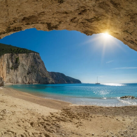Πινακας σε καμβά PORTO KATSIKI LEFKADA - Παραλιες Sticky 4