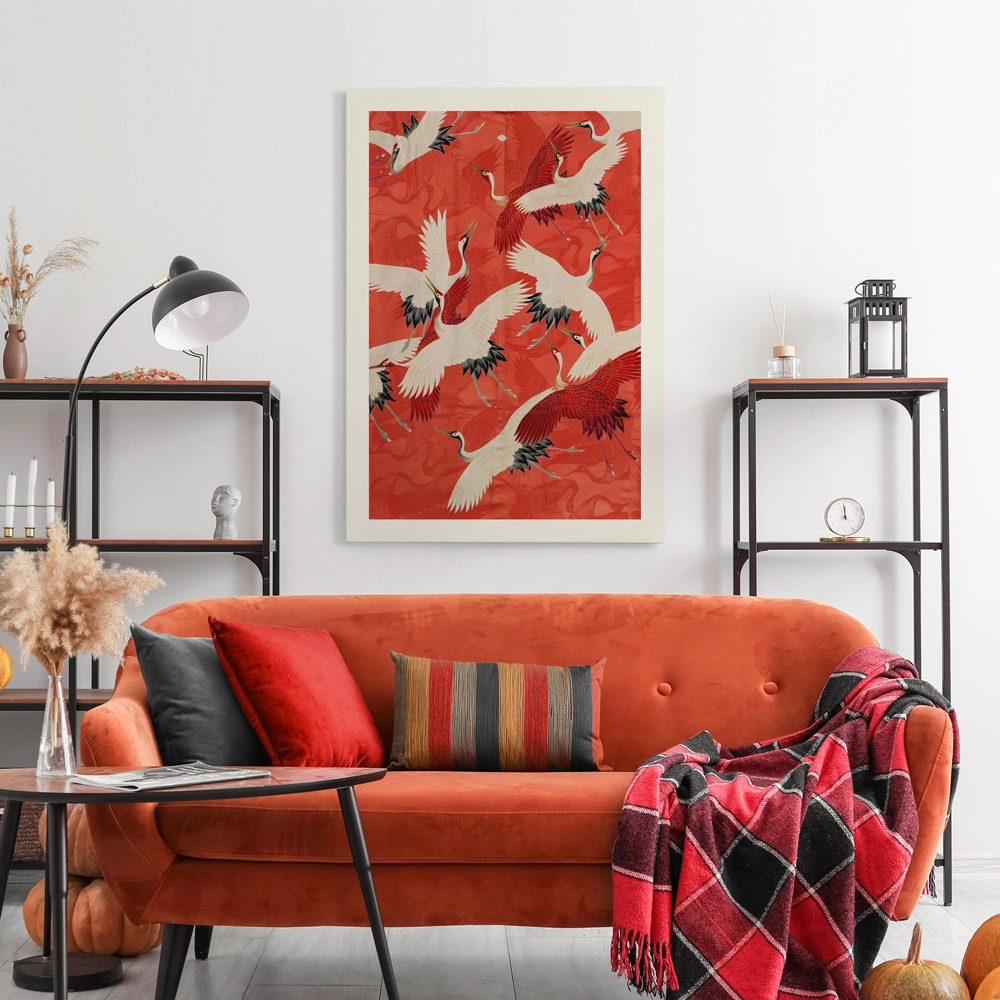 Πινακας σε καμβά RED CRANES