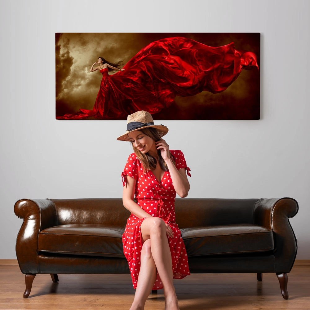 Πίνακας σε καμβά RED DRESS