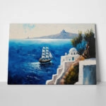 Πινακας σε καμβά SEASCAPE OF SANTORINI OIL PAINTING