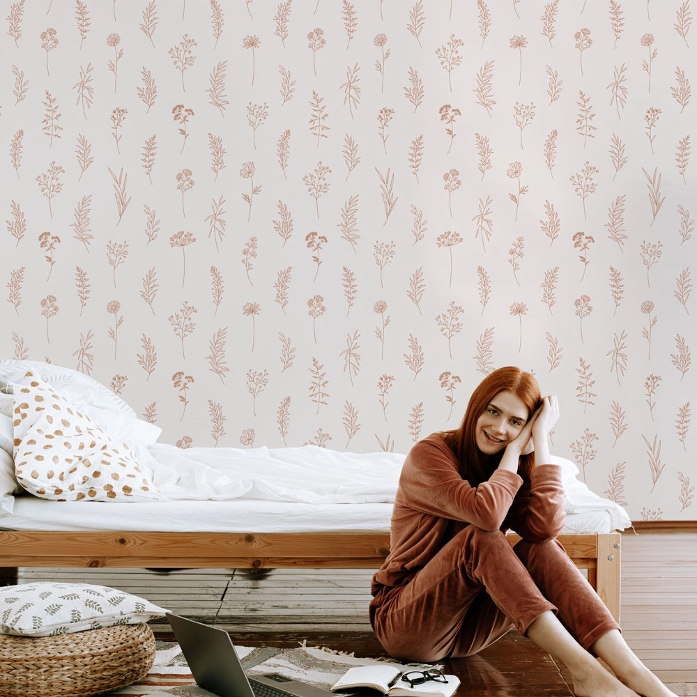 Αυτοκόλλητη Ταπετσαρία τοίχου WILDFLOWERS PATTERN