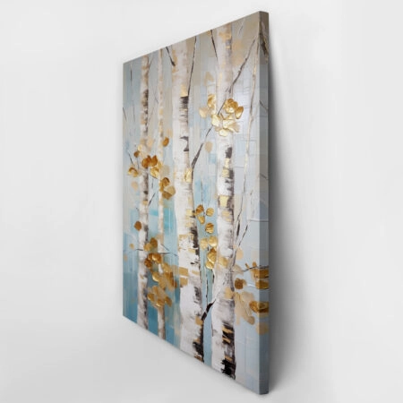 Πινακας σε καμβά BIRCH BRANCHES WITH GOLD LEAVES - Εργα Τεχνης Sticky 3