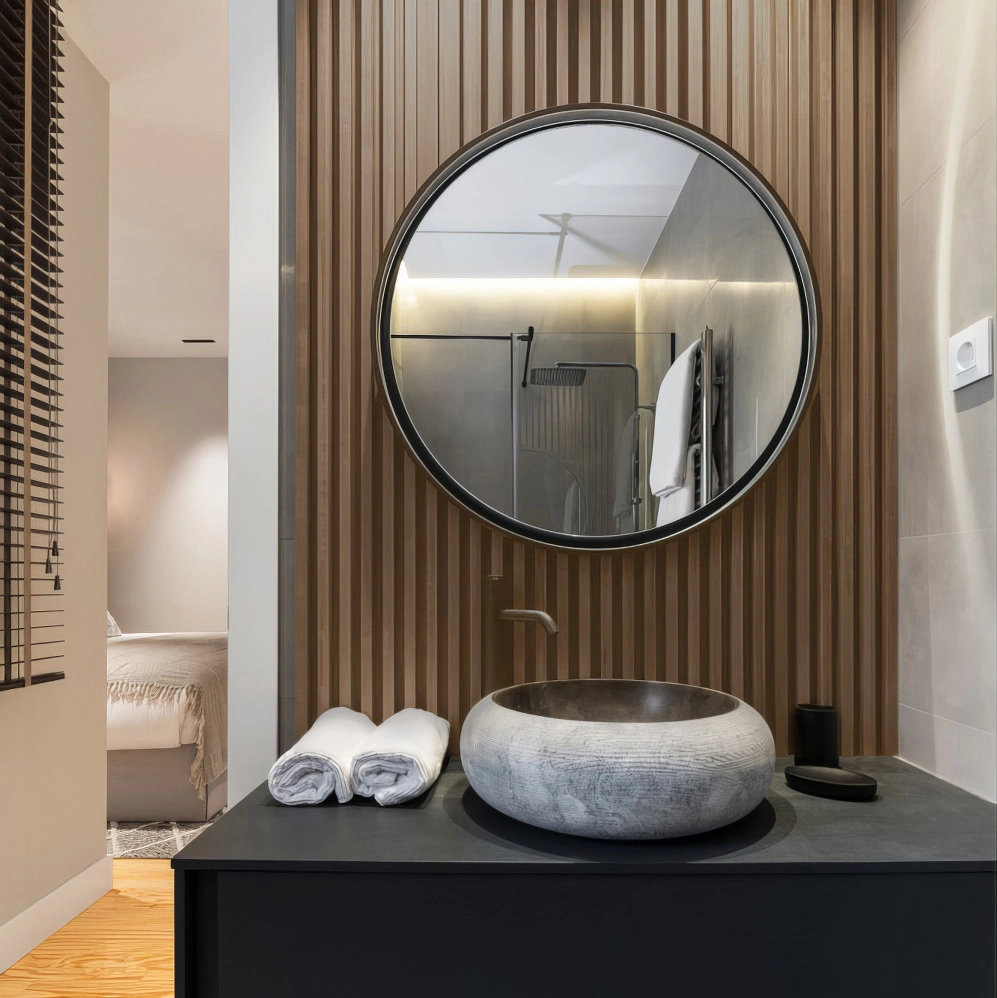 Διακοσμητικό panel τοίχου  με 3D πηχακια 44 RESIDENCE πλατος 12.2cm x υψος 2.90m BROWN OAK