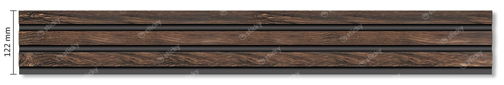 Διακοσμητικό panel τοίχου με 3D πηχακια 54 PIANO πλατος 12.2cm x υψος 2.90m WALNUT/DARK BROWN
