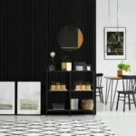 Διακοσμητικό panel τοίχου με 3D πηχακια 10 RESIDENCE πλατος 12.2cm x υψος 2.90m BLACK