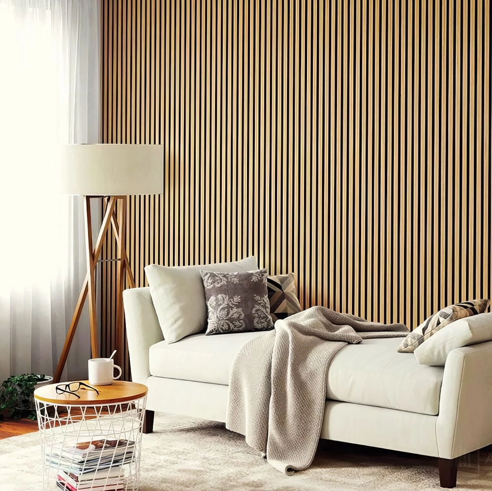 Διακοσμητικό panel τοίχου με 3D πηχακια F4 RESIDENCE πλατος 12.2cm x υψος 2.90m NAT.OAK/BLACK