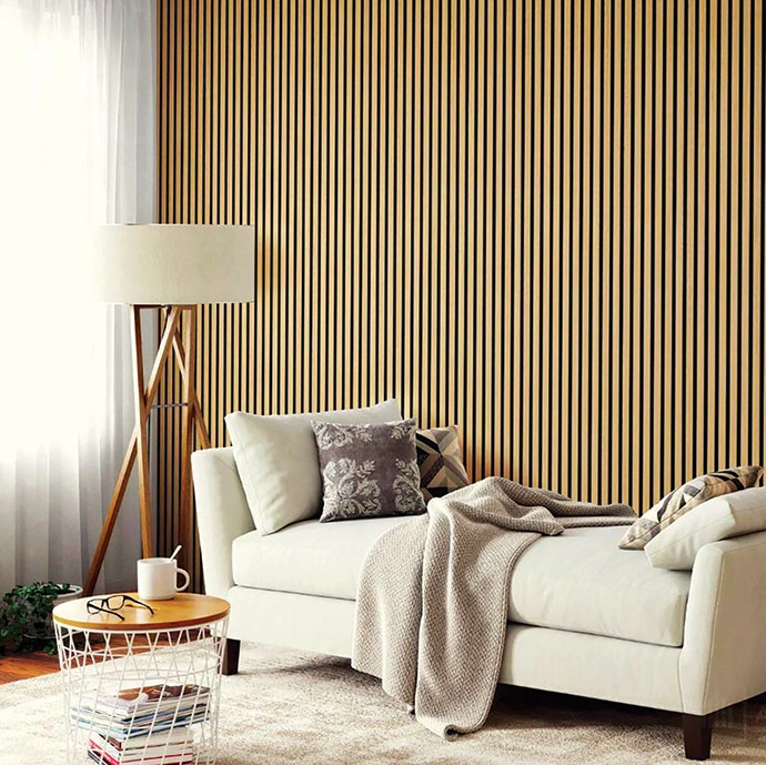 Διακοσμητικό panel τοίχου με 3D πηχακια F4 RESIDENCE πλατος 12.2cm x υψος 2.90m NAT.OAK/BLACK