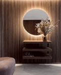 Διακοσμητικό panel τοίχου με 3D πηχακια 54 PIANO πλατος 12.2cm x υψος 2.90m WALNUT/DARK BROWN