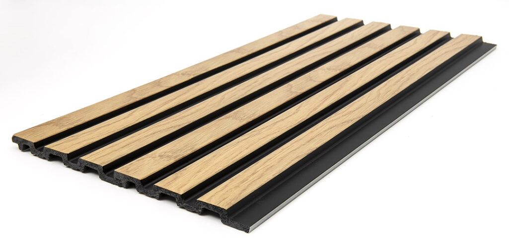 Διακοσμητικό panel τοίχου με 3D πηχακια F4 PIANO πλατος 12.2cm x υψος 2.90m NAT.OAK/BLACK