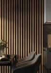 Διακοσμητικό panel τοίχου με 3D πηχακια F4 PIANO πλατος 12.2cm x υψος 2.90m NAT.OAK/BLACK