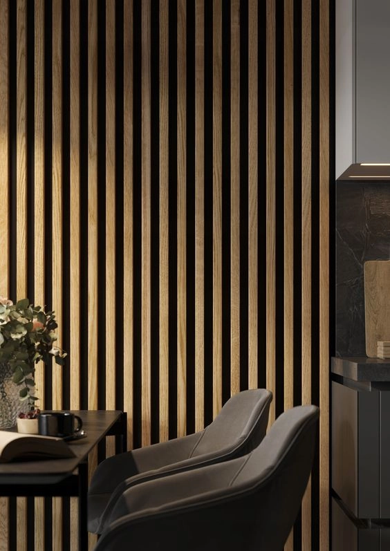 Διακοσμητικό panel τοίχου με 3D πηχακια F4 PIANO πλατος 12.2cm x υψος 2.90m NAT.OAK/BLACK