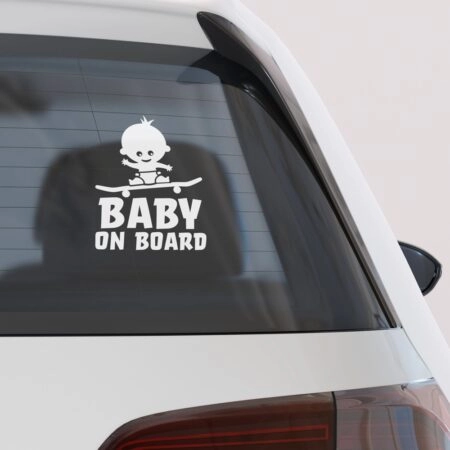 Αυτοκολλητο Αυτοκινητου BABY ON SKATEBOARD - Αυτοκόλλητα Baby on board Sticky 2