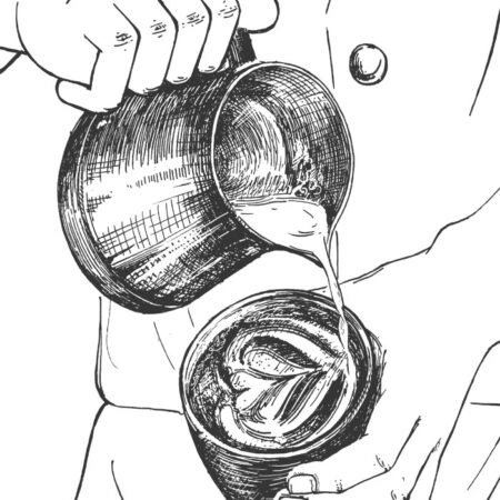 Πινακας σε καμβά BARISTA MAKING COFFEE - Food and Drink Sticky 5