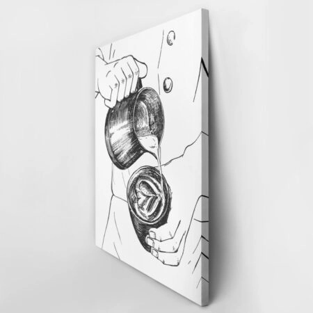 Πινακας σε καμβά BARISTA MAKING COFFEE - Food and Drink Sticky 3