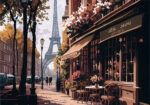 Πινακας σε καμβά CAFE IN PARIS