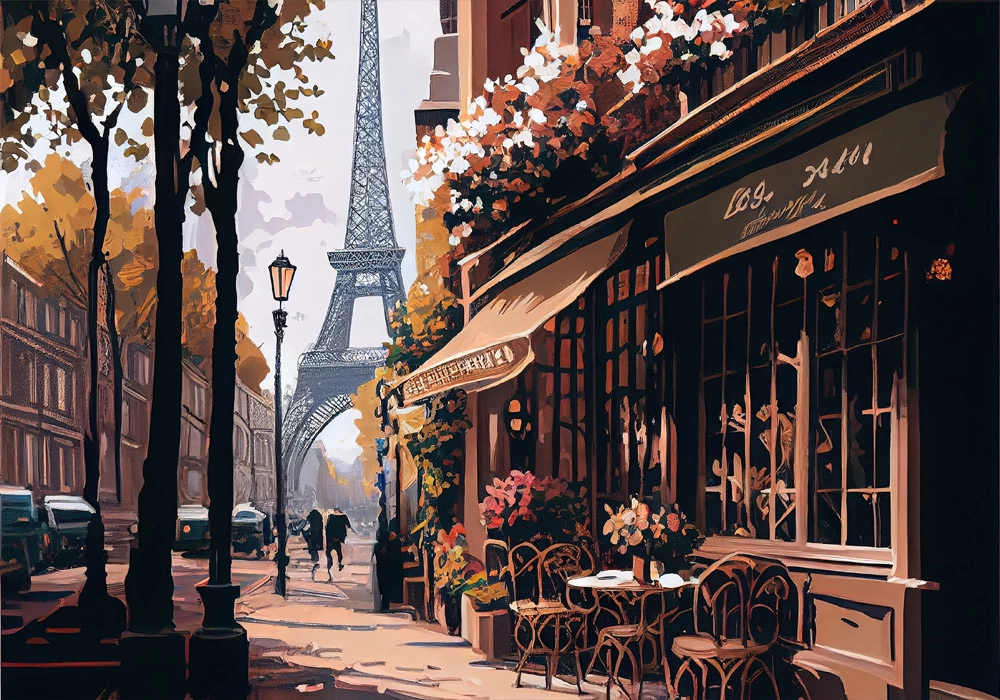Πινακας σε καμβά CAFE IN PARIS