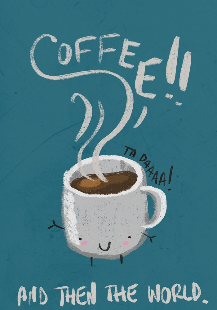 Πινακας σε καμβά COFFEE AND THEN THE WORLD