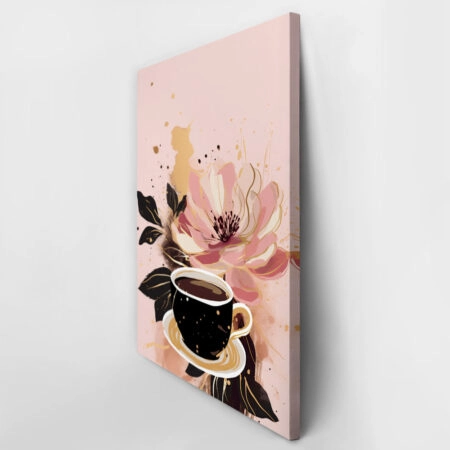 Πινακας σε καμβά CUP OF COFFEE WITH FLOWERS - Food and Drink Sticky 3