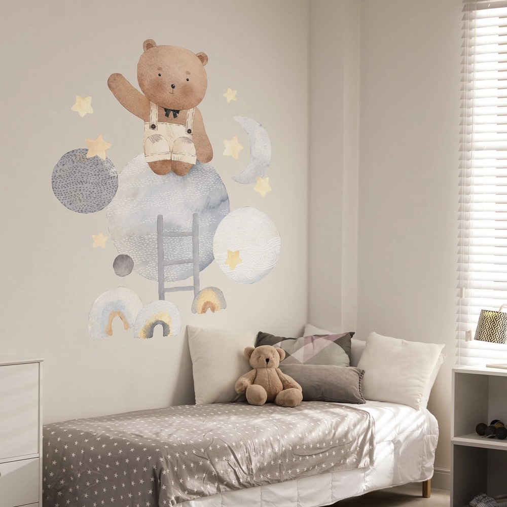 Αυτοκόλλητο Τοίχου CUTE BEAR IN SPACE