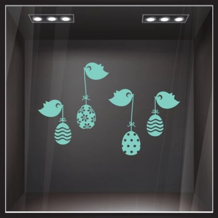 Αυτοκόλλητο Βιτρίνας EASTER BIRDS - Πασχαλινή βιτρίνα Sticky 3