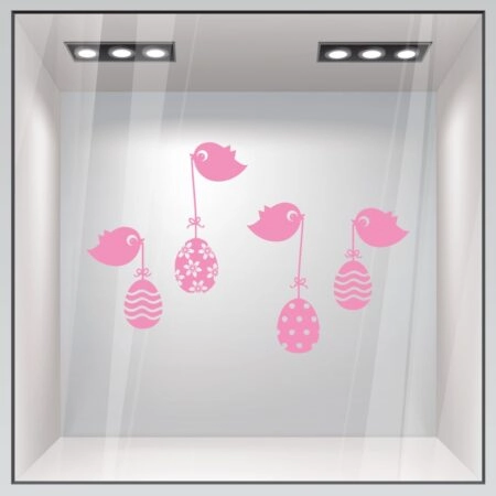 Αυτοκόλλητο Βιτρίνας EASTER BIRDS - Πασχαλινή βιτρίνα Sticky 2