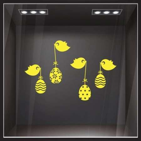 Αυτοκόλλητο Βιτρίνας EASTER BIRDS - Πασχαλινή βιτρίνα Sticky 4