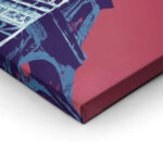 Πίνακας Τετράγωνος EIFFEL ON RED BACKGROUND