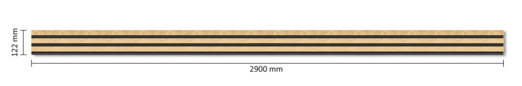 Διακοσμητικό panel τοίχου με 3D πηχακια F4 PIANO πλατος 12.2cm x υψος 2.90m NAT.OAK/BLACK
