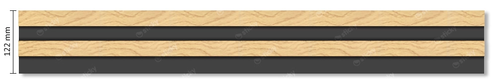 Διακοσμητικό panel τοίχου με 3D πηχακια F4 RESIDENCE πλατος 12.2cm x υψος 2.90m NAT.OAK/BLACK