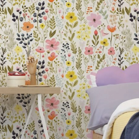 Αυτοκόλλητη Ταπετσαρία τοίχου FLOWERS MEADOW - Floral - Λουλουδια Sticky 1