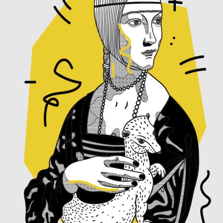 Πινακας σε καμβά GEOMETRIC LADY WITH AN ERMINE LEONARDO DA VINCI - Leonardo Da Vinci Sticky 5