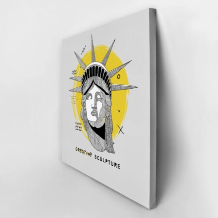 Πίνακας Τετράγωνος GEOMETRIC STATUE OF LIBERTY - Αξιοθεατα και Ιστορια Sticky 3