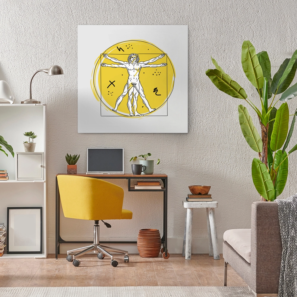 Πίνακας Τετράγωνος GEOMETRIC VITRUVIAN MAN