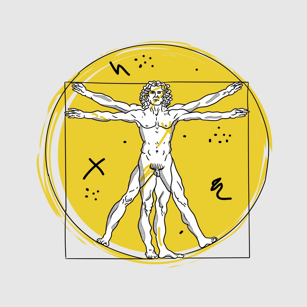 Πίνακας Τετράγωνος GEOMETRIC VITRUVIAN MAN