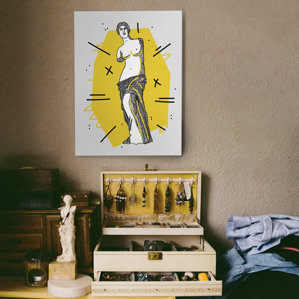 Πινακας σε καμβά GEOMETRIC YELLOW VENUS