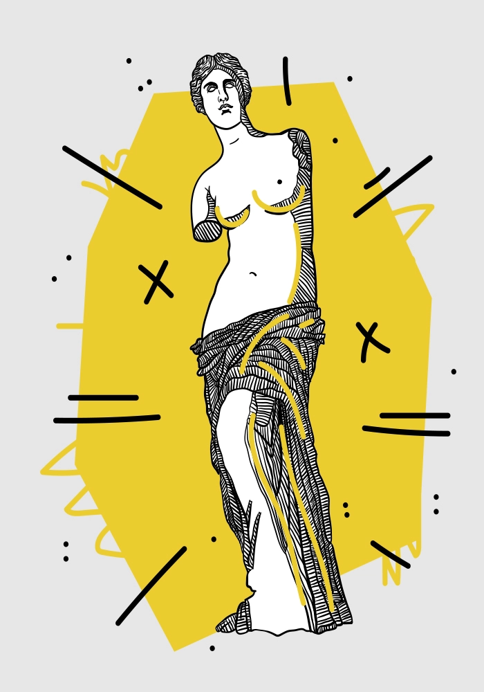 Πινακας σε καμβά GEOMETRIC YELLOW VENUS
