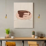 Πινακας σε καμβά GIRL HOLDING COFFEE MUG