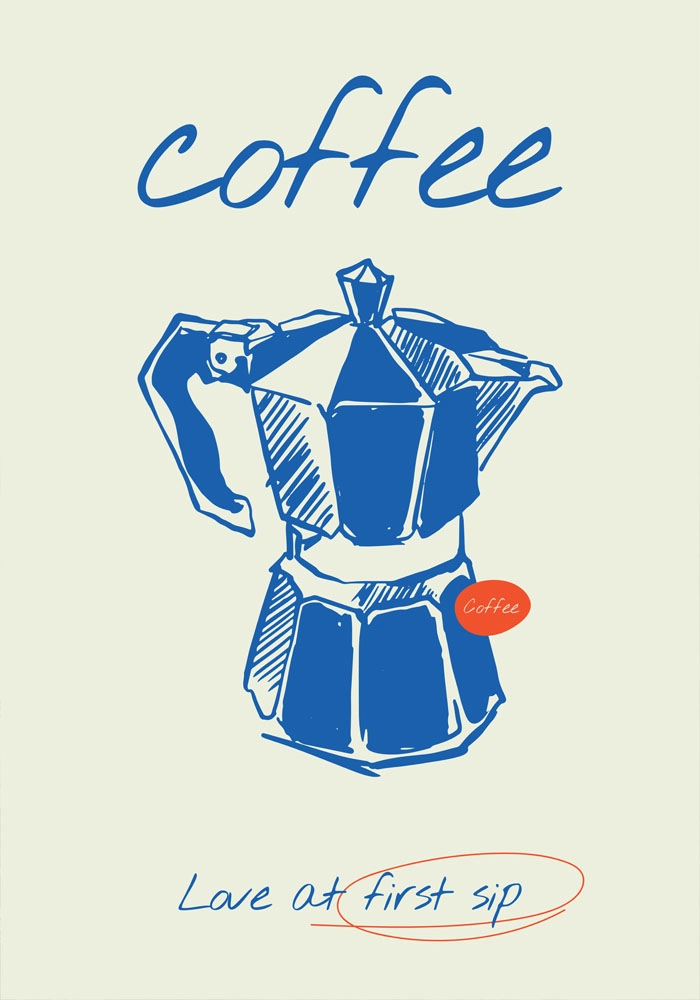 Πινακας σε καμβά HAND DRAWN COFFEE