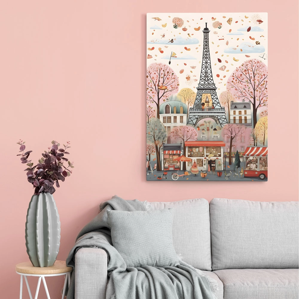 Πινακας σε καμβά HAND DRAWN EIFFEL TOWER